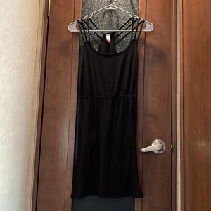 Black strappy shoulder dress